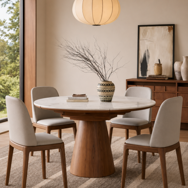 Aria Extendable Dining Table - Solid Wood Furniture by Artisan Elm